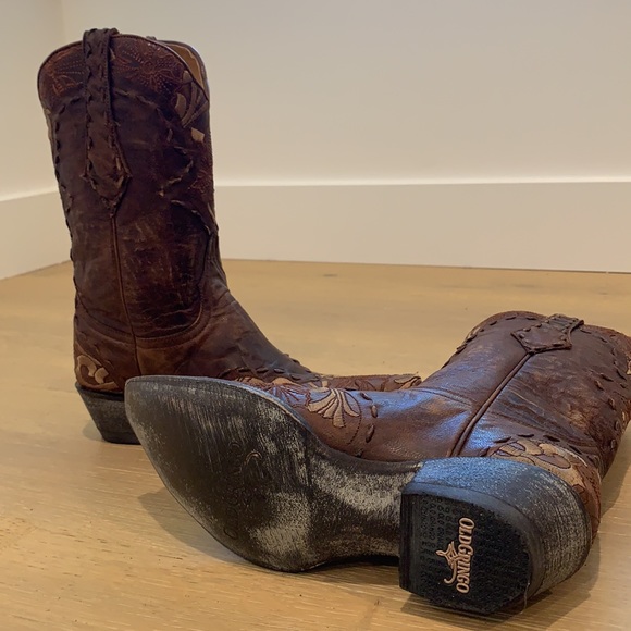 Distressed Antique Brown Leather Boots - Picture 8 of 8